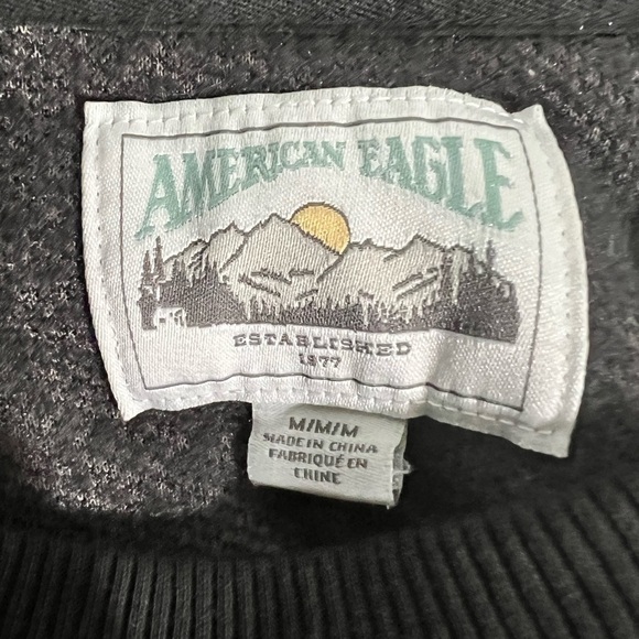Vintage American Eagle Dark Gray Fleece Sweater - Picture 5 of 6